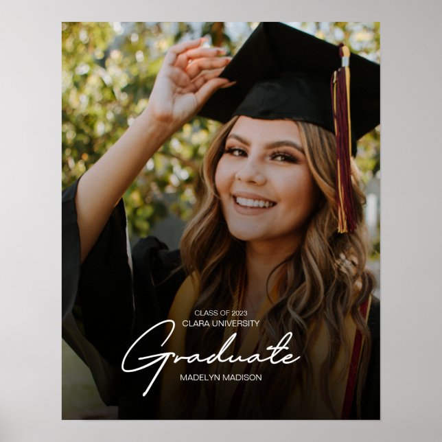 Elegant Trendy 2023 Graduation Photo Keepsake Poster (Front)