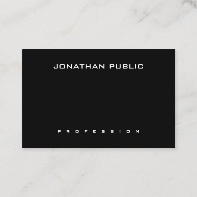 Elegant Trendy Black White Template Modern Simple Business Card (Front)
