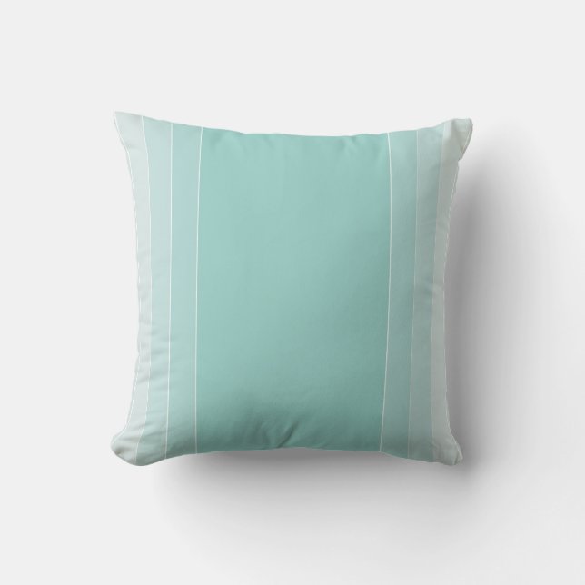 Elegant Trendy Blue Green White Striped Template Cushion (Front)