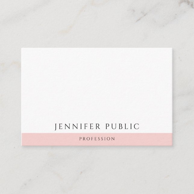 Elegant Trendy Blush Pink Modern Template Business Card (Front)