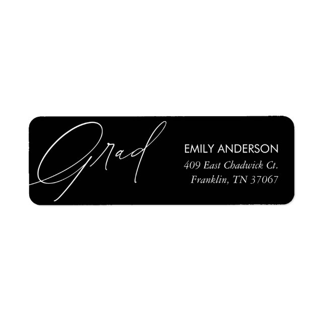 Elegant Trendy Calligraphy Graduation Address (Front)