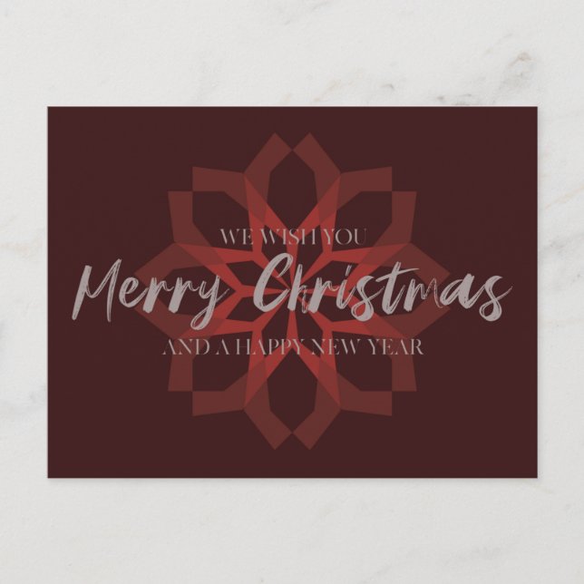 Elegant, trendy, cool "We Wish You Merry Christmas Postcard (Front)