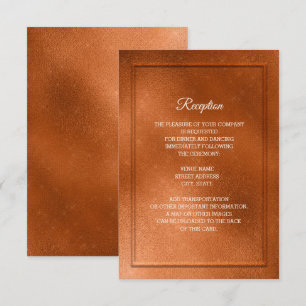 Elegant Trendy Copper Wedding Reception Invitation