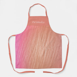Elegant Trendy Coral Pink Pattern Personalised Apron