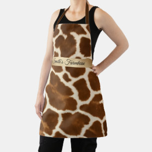 Elegant Trendy Cow Faux Leather Collection Apron