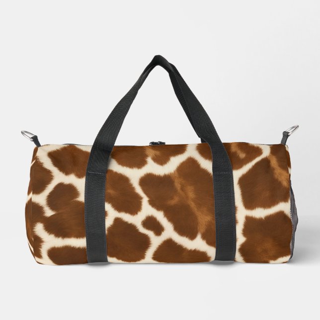 Elegant Trendy Cow Faux Leather Collection Duffle Bag (Front)