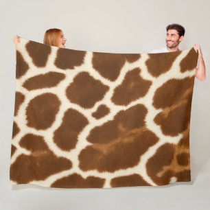 Elegant Trendy Cow Faux Leather Collection Fleece Blanket