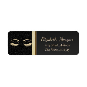 Elegant Trendy  Faux Gold Glittery Lashes,Black