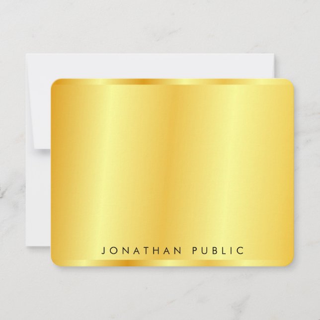 Elegant Trendy Faux Gold Metallic Look Template (Front)