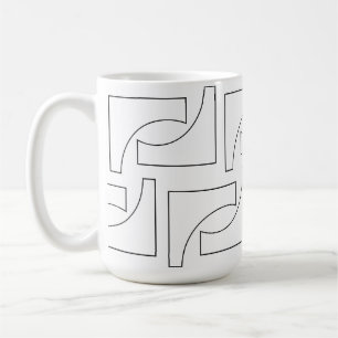Elegant Trendy Geometric Black and White Coffee Mug