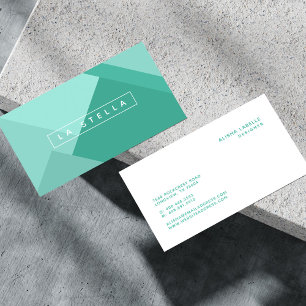 Elegant & Trendy Geometric Mint Green Shades Business Card