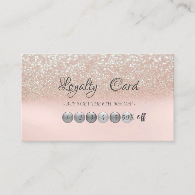 Elegant Trendy Glitter Loyalty Card (Front)