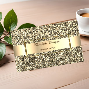 Elegant Trendy Gold Glitter Stripe , Frame Business Card