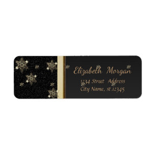 Elegant Trendy Gold Snowflakes ,Black
