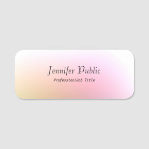 Elegant Trendy Handwritten Script Text Colourful Name Tag
