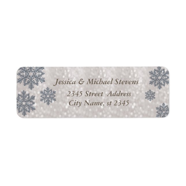 Elegant trendy holiday Christmas snowflake glitter (Front)
