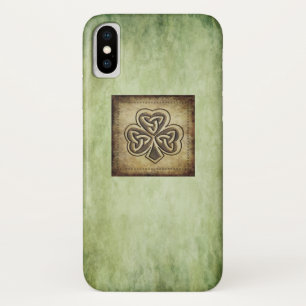 Elegant trendy lucky Irish shamrock iPhone X Case