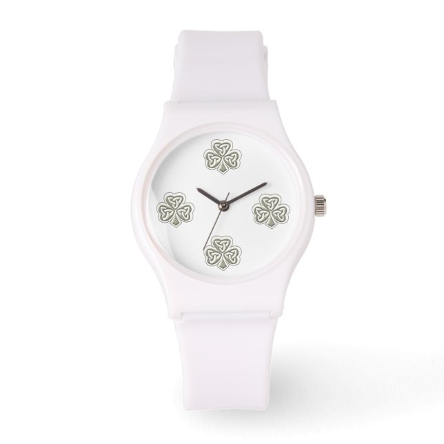Elegant trendy lucky Irish shamrock Watch (Front)