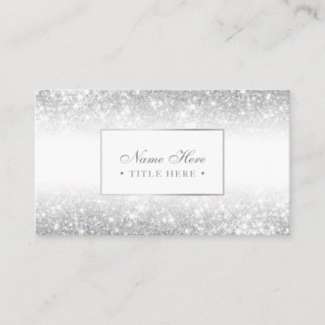 Elegant Trendy Luxe Silver Business Card (Front)