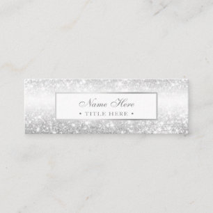 Elegant Trendy Luxe Silver Mini Business Card