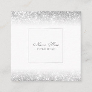 Elegant Trendy Luxe Silver Square Business Card