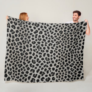Elegant Trendy Luxury White Leopard Collection Fleece Blanket