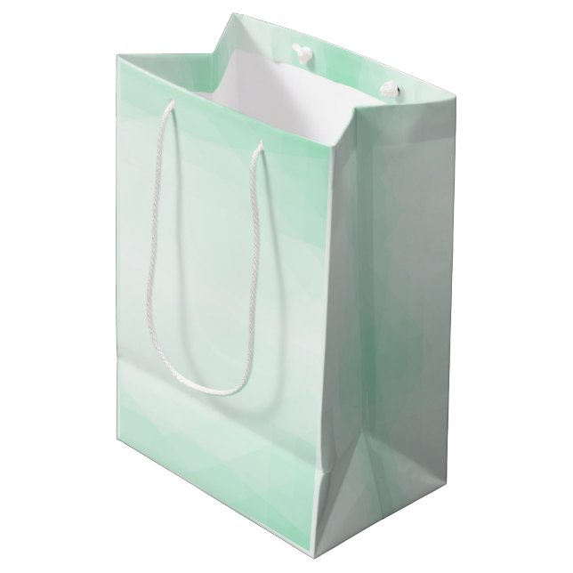 Elegant Trendy Mint Green Colour Modern Template Medium Gift Bag (Front Angled)