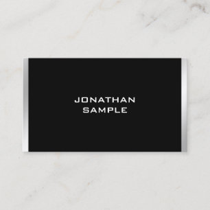 Elegant Trendy Modern Black Silver Professional Business Card