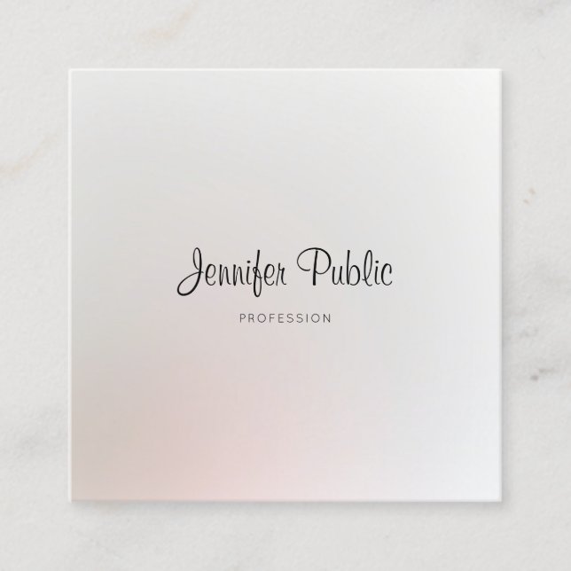 Elegant Trendy Modern Creative Plain Professional Square Business Card (Front)