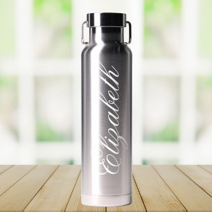 Elegant Trendy Modern Custom Name Script Water Bottle