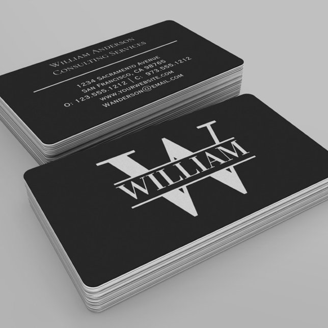 Elegant Trendy Modern Simple Monogram Personalised Business Card (Creator Uploaded)