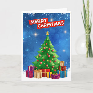Elegant Trendy Non Photo Christmas Tree Folded  Card