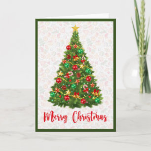 Elegant Trendy Non Photo Christmas Tree Folded Card