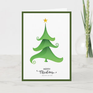 Elegant Trendy Non Photo Christmas Tree Folded Card