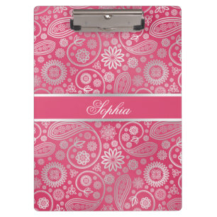 Elegant trendy paisley floral pattern illustration clipboard