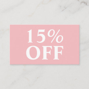 Elegant Trendy Pastel Pink Modern Discount Card
