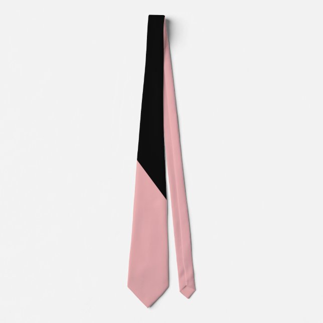 Elegant Trendy Pink Black Chic Tie (Front)