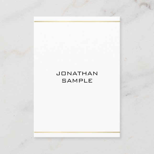 Elegant Trendy Professional Gold Look Minimalist Business Card (Front)