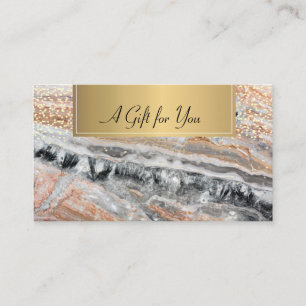Elegant Trendy Professional Marble Gold Confetti  Discount Card