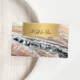 Elegant Trendy Professional Marble Gold Confetti Discount Card