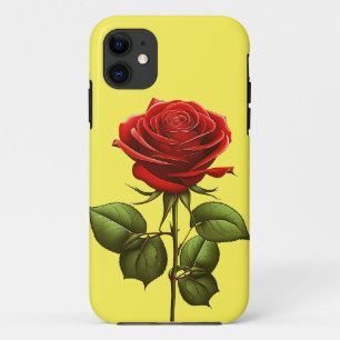 ELEGANT TRENDY RED ROSE FLOWER  iPhone 11 CASE