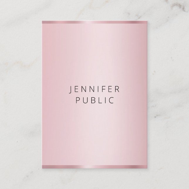 Elegant Trendy Rose Gold Template Professional Business Card (Front)