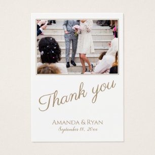 Elegant Trendy Script Thank you Wedding Photo Tag