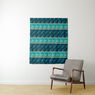 Elegant Trendy Teal Tapestry