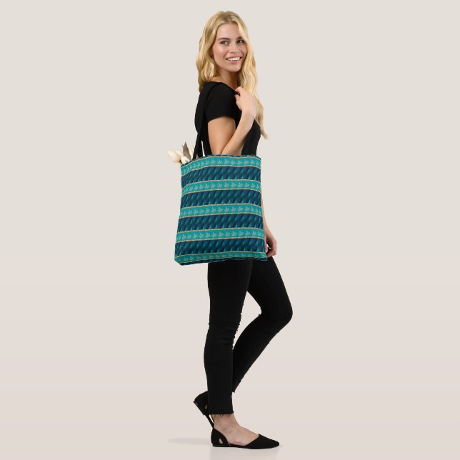  Elegant Trendy Teal Tote Bag (On Model)