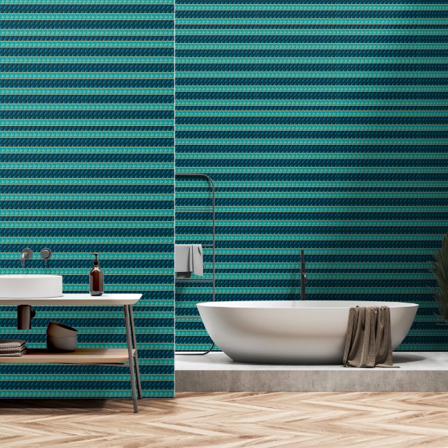 Elegant Trendy Teal Wallpaper (Bathroom)