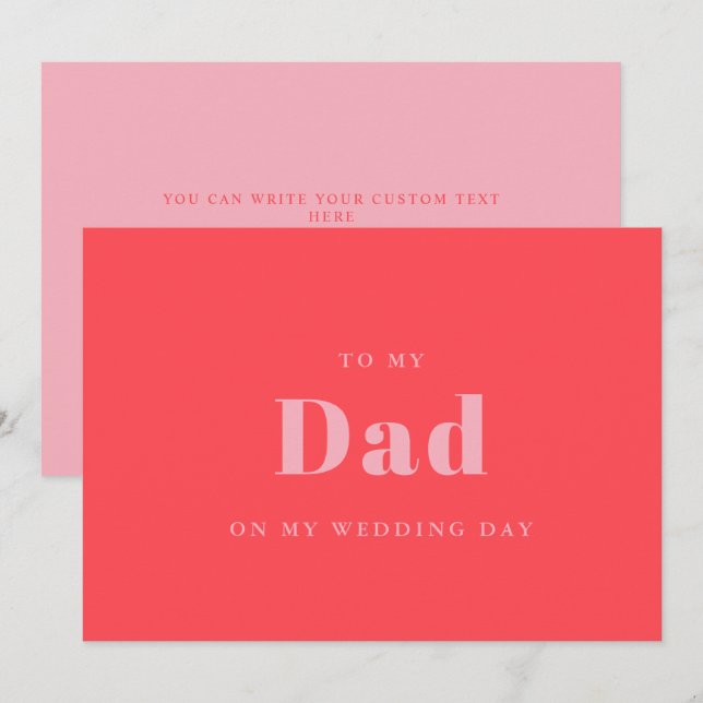 Elegant & trendy To my dad on my wedding day (Front/Back)