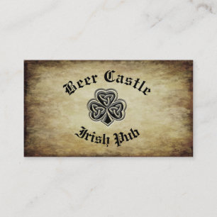 Elegant trendy vintage grundge Irish shamrock Business Card