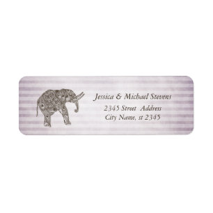 Elegant trendy vintage narrow stripes elephant