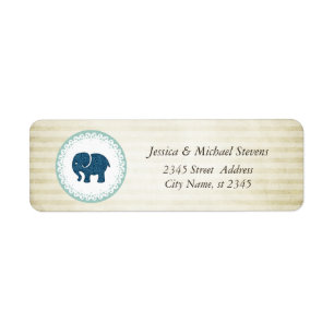 Elegant trendy vintage narrow stripes elephant